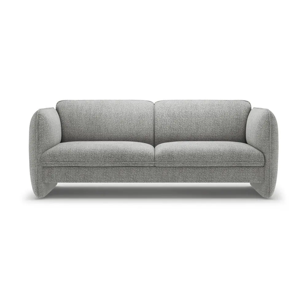 Canapea gri deschis cu tapițerie din chenille 204 cm Georgia – Micadoni