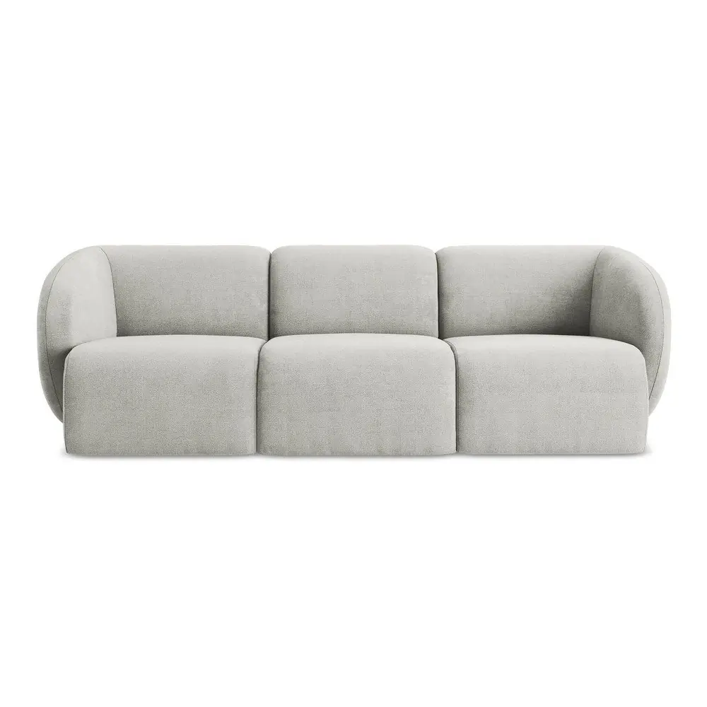 Canapea gri deschis cu tapițerie din chenille 244 cm Lani – Makamii