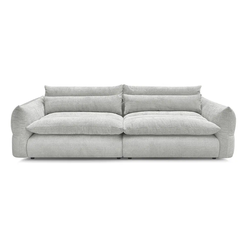 Canapea gri deschis cu tapițerie din chenille 276 cm Neil – Bobochic Paris