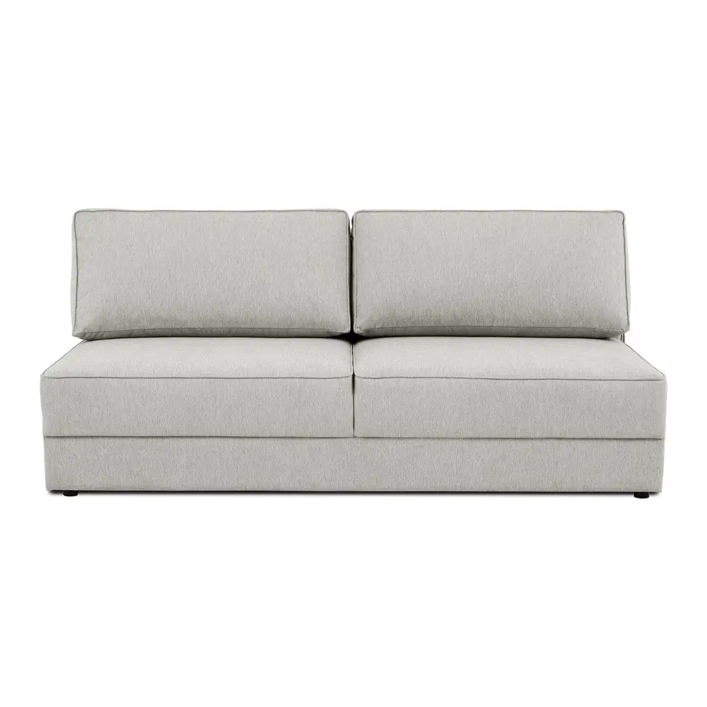 Canapea gri deschis extensibilă/cu spațiu de depozitare 202 cm Dora – Scandic