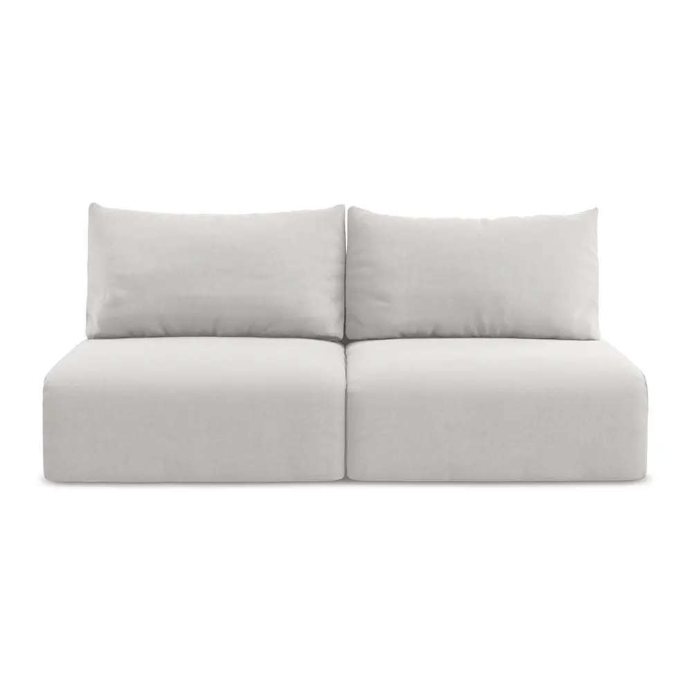 Canapea gri deschis extensibilă/cu spațiu de depozitare cu tapițerie din catifea 216 cm Kalena – Makamii