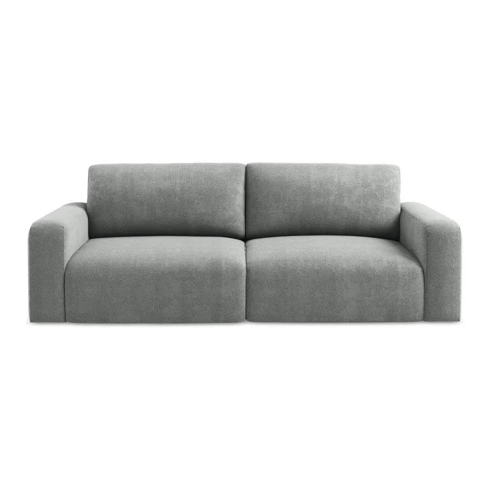 Canapea gri extensibilă/cu spațiu de depozitare cu tapițerie din chenille 252 cm Kona – Makamii