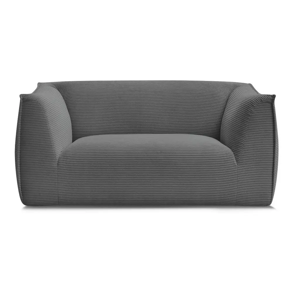 Canapea gri închis cu tapițerie din catifea reiată 170 cm Giorgia – Bobochic Paris