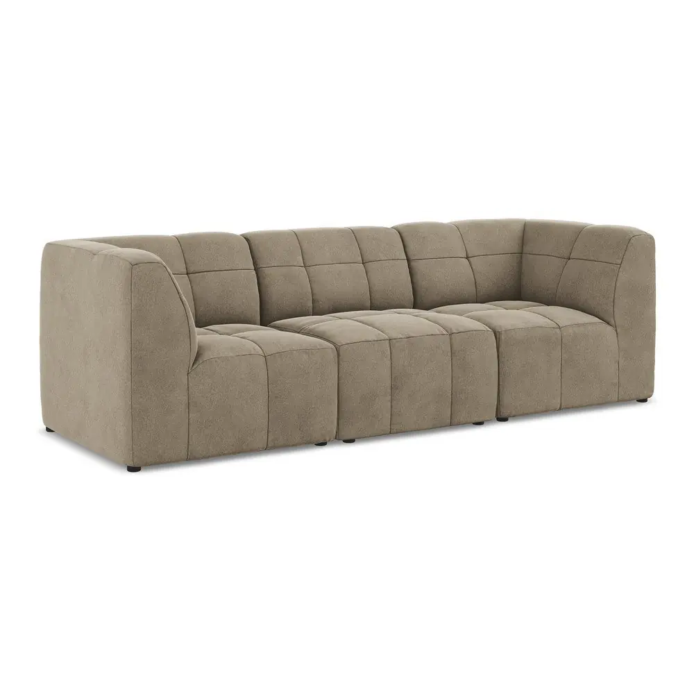 Canapea maro cu tapițerie din catifea 255 cm Aloha – Makamii