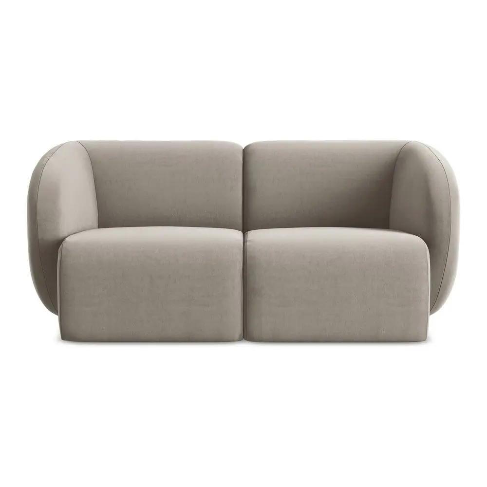 Canapea maro deschis cu tapițerie din catifea 174 cm Lani – Makamii