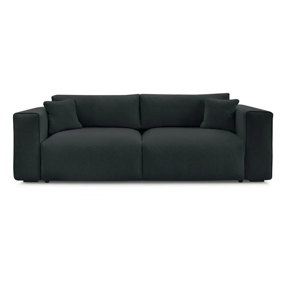 Canapea neagră extensibilă/cu spațiu de depozitare 265 cm Ezechiel – Bobochic Paris