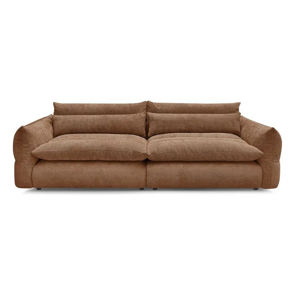 Canapea portocalie cu tapițerie din chenille 276 cm Neil – Bobochic Paris