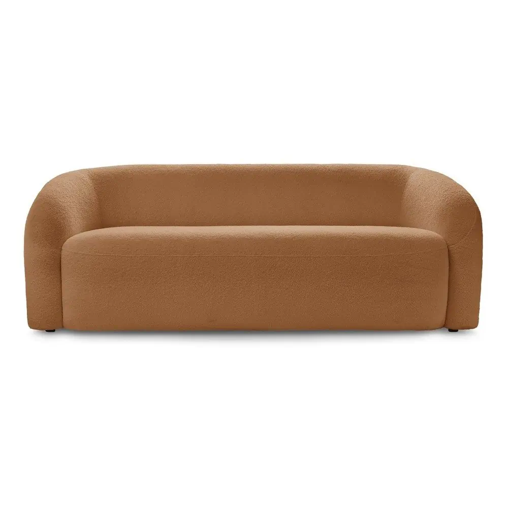 Canapea portocalie cu tapițerie din țesătură bouclé 193 cm Elina – Bobochic Paris