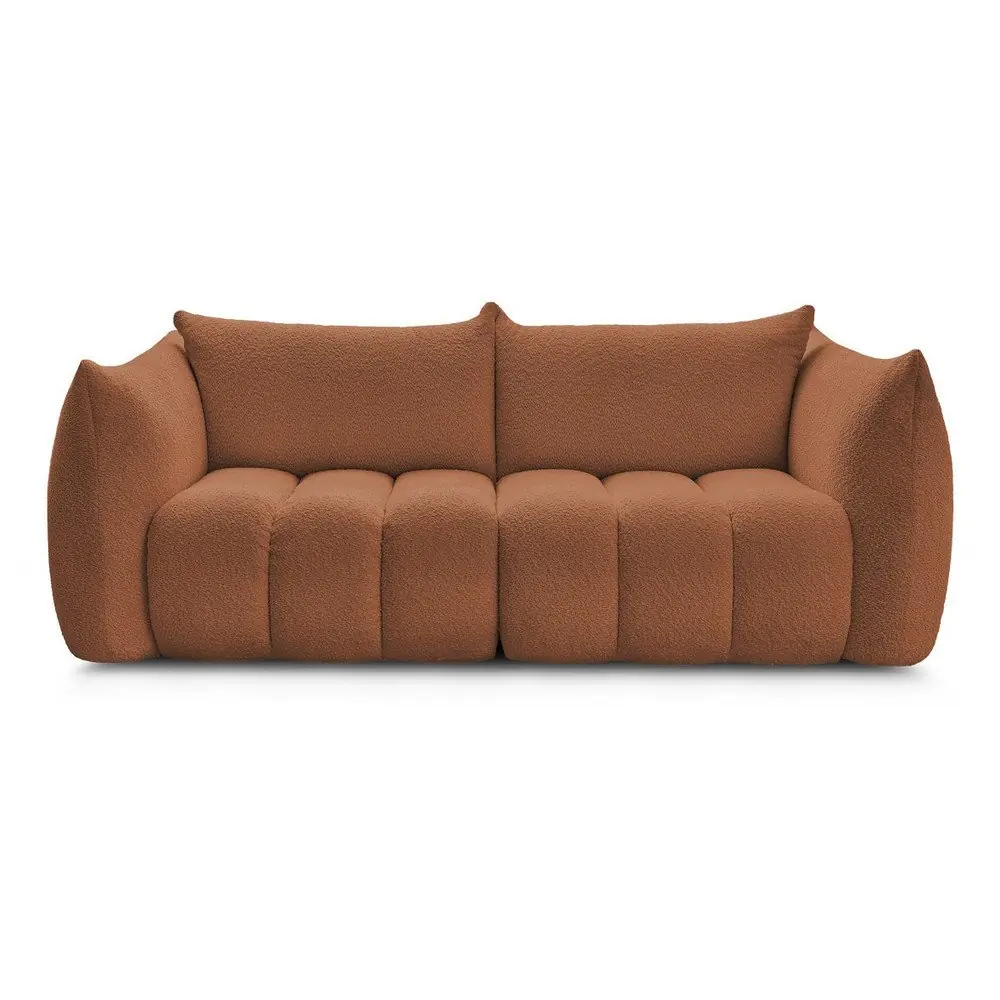 Canapea portocalie cu tapițerie din țesătură bouclé 234 cm Azra – Bobochic Paris