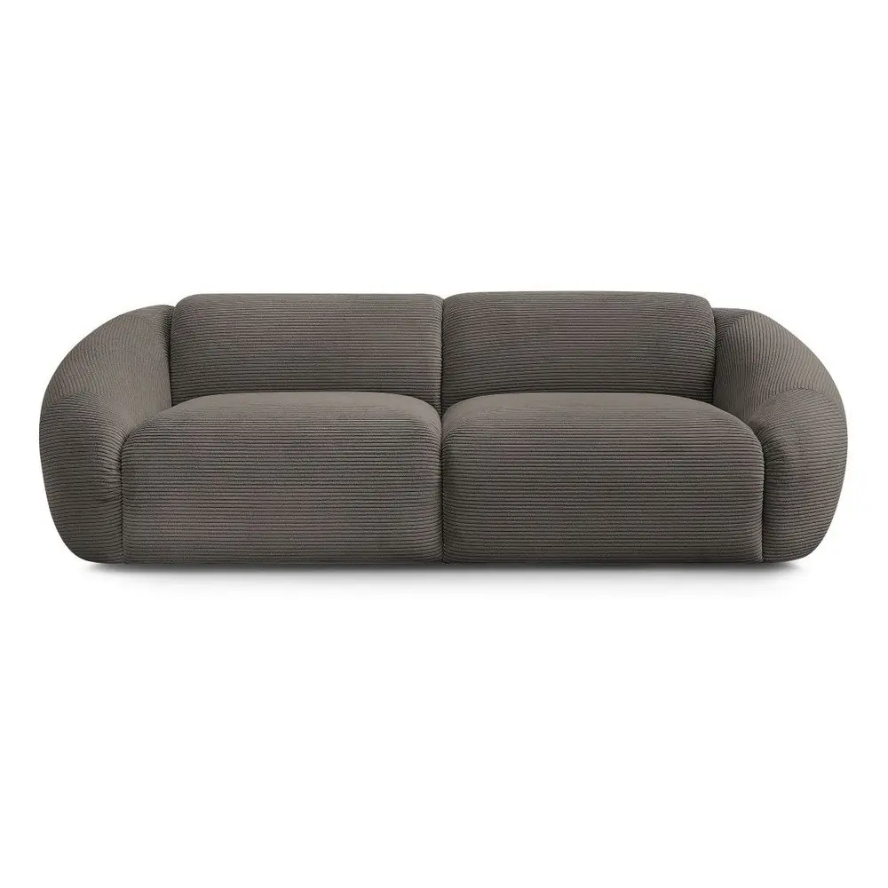 Canapea taupe cu tapițerie din catifea reiată 250 cm Tina – Bobochic Paris