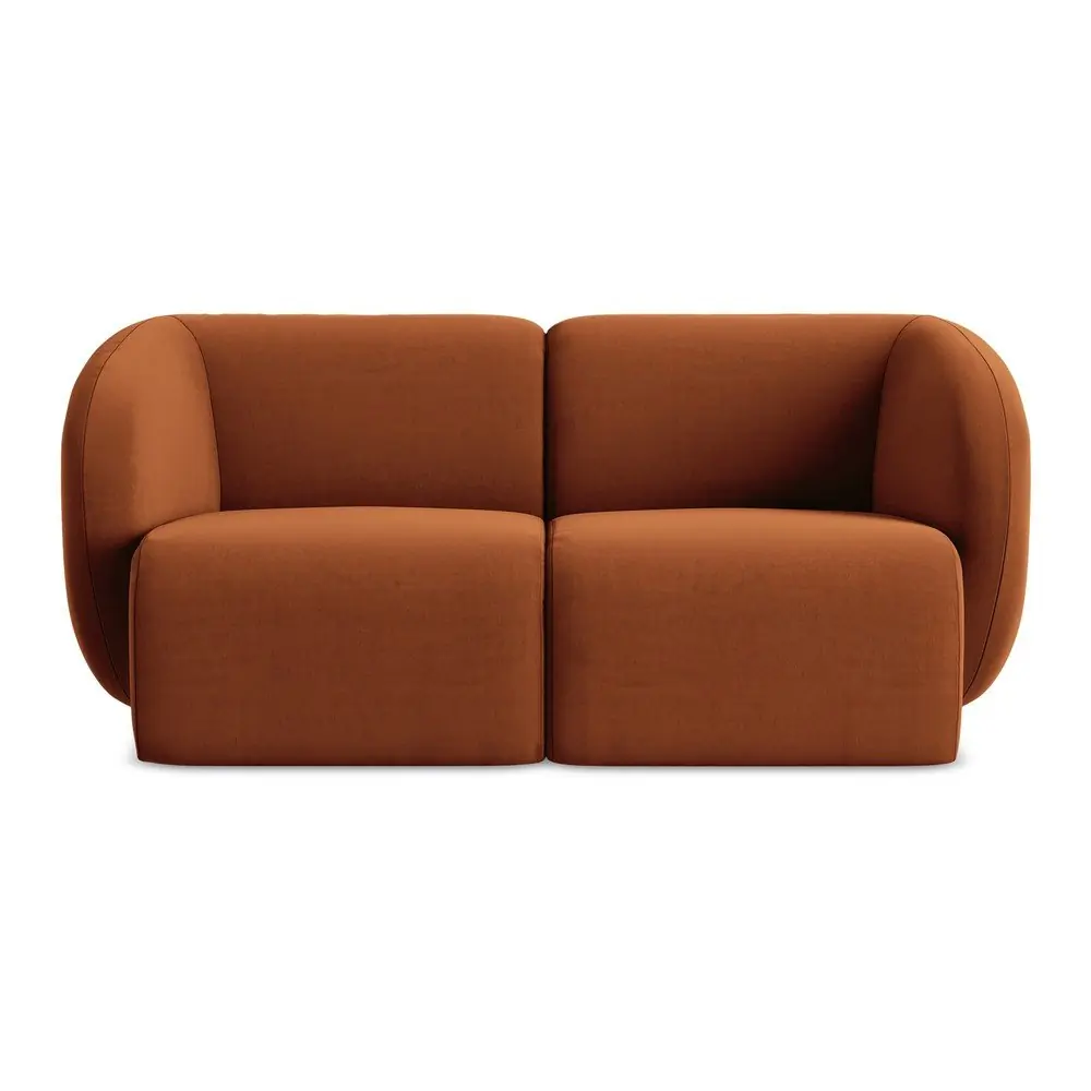 Canapea teracotă cu tapițerie din catifea 174 cm Lani – Makamii