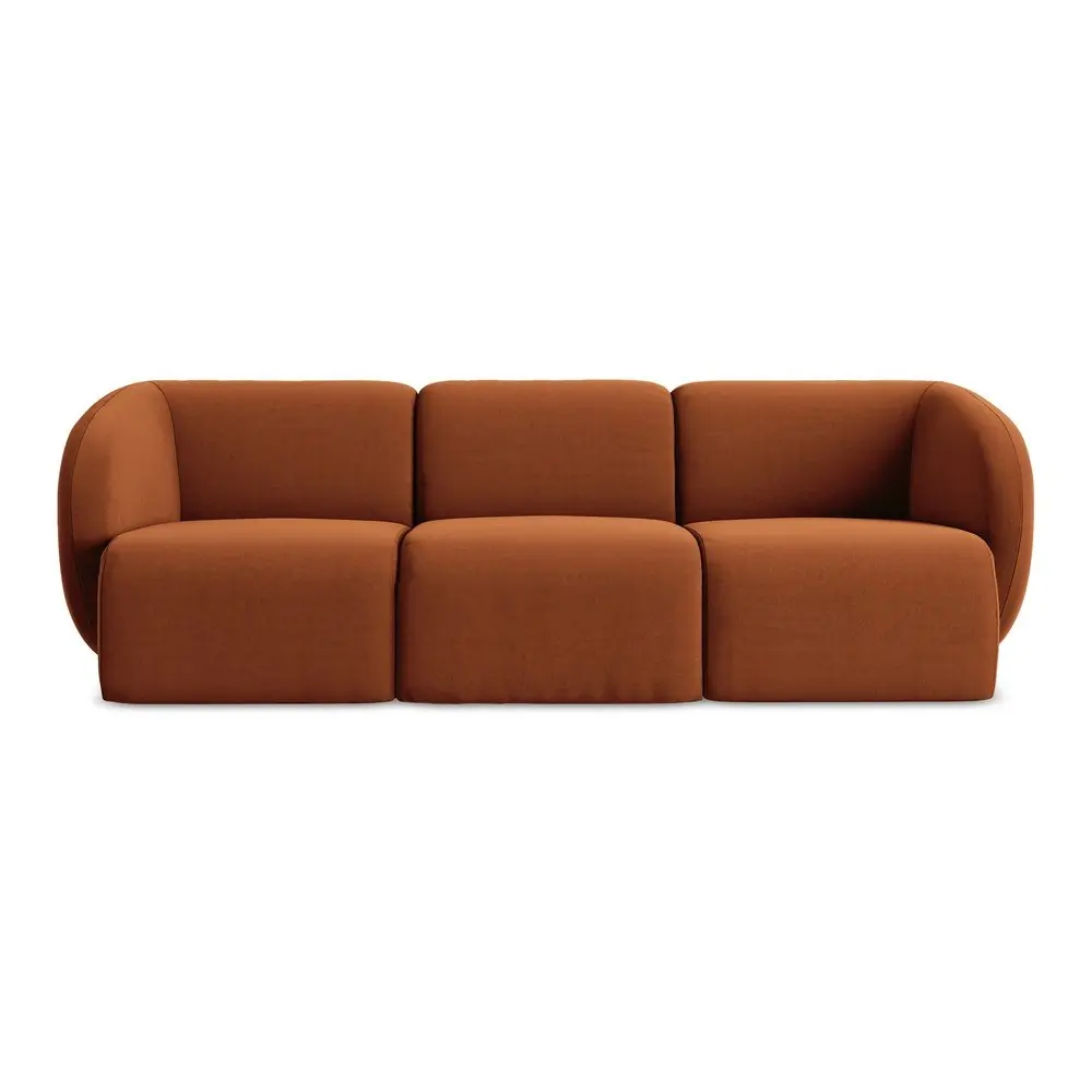 Canapea teracotă cu tapițerie din catifea 244 cm Lani – Makamii