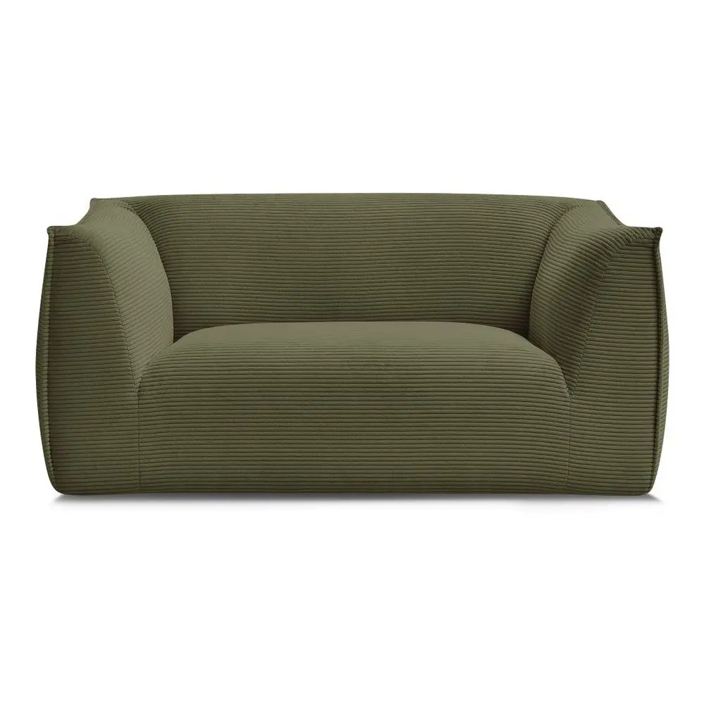 Canapea verde cu tapițerie din catifea reiată 170 cm Giorgia – Bobochic Paris