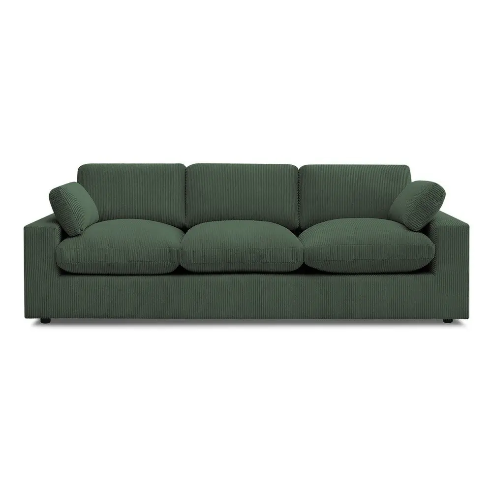 Canapea verde cu tapițerie din catifea reiată 250 cm Belair – Bobochic Paris