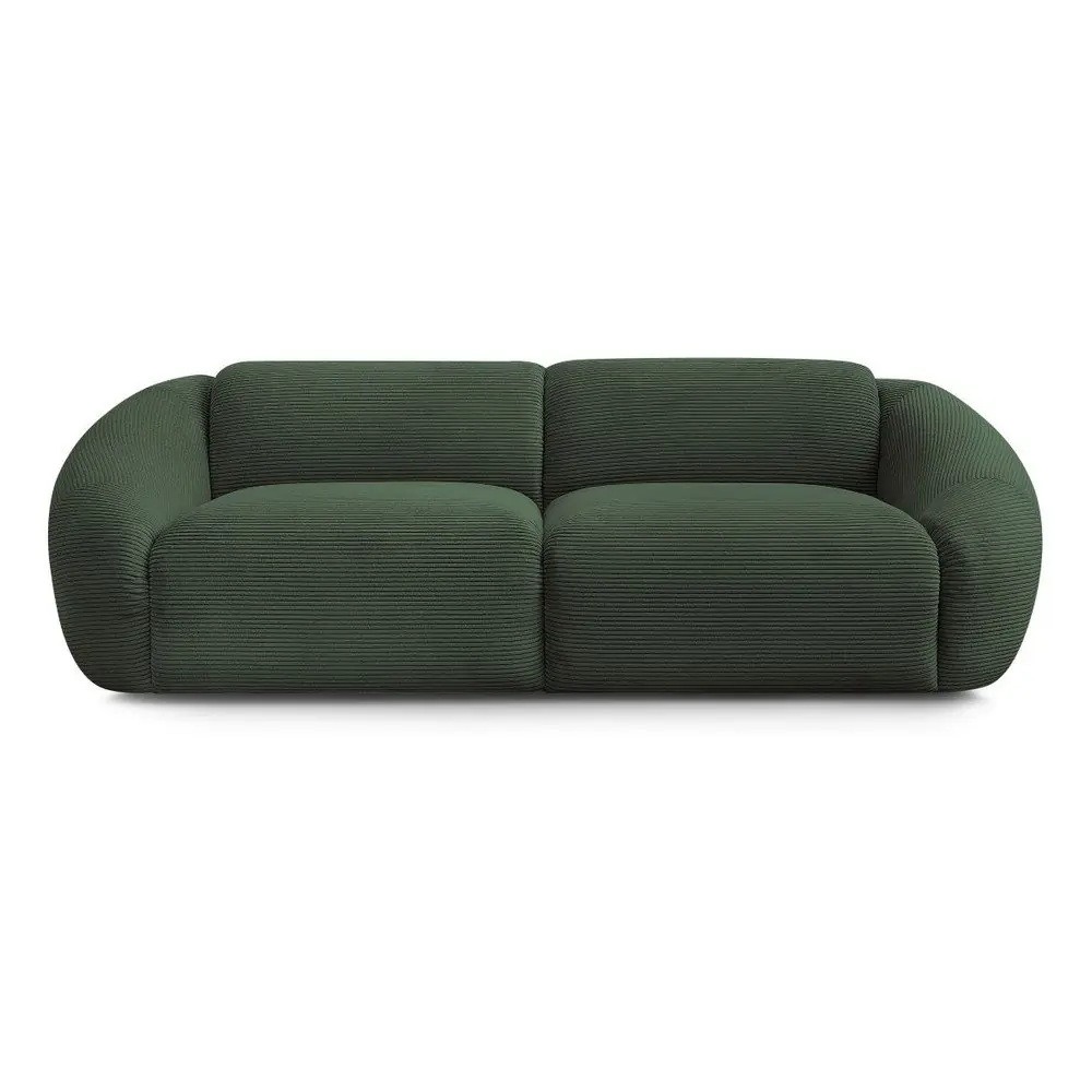 Canapea verde cu tapițerie din catifea reiată 250 cm Tina – Bobochic Paris