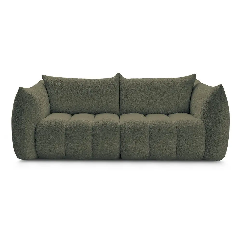 Canapea verde cu tapițerie din țesătură bouclé 234 cm Azra – Bobochic Paris