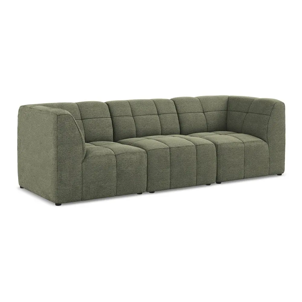 Canapea verde cu tapițerie din țesătură bouclé 255 cm Aloha – Makamii