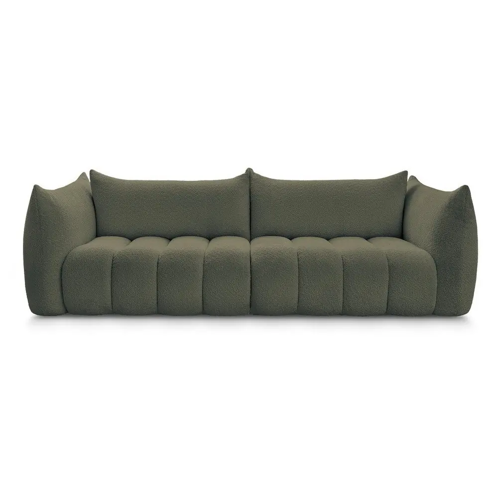 Canapea verde cu tapițerie din țesătură bouclé 286 cm Azra – Bobochic Paris