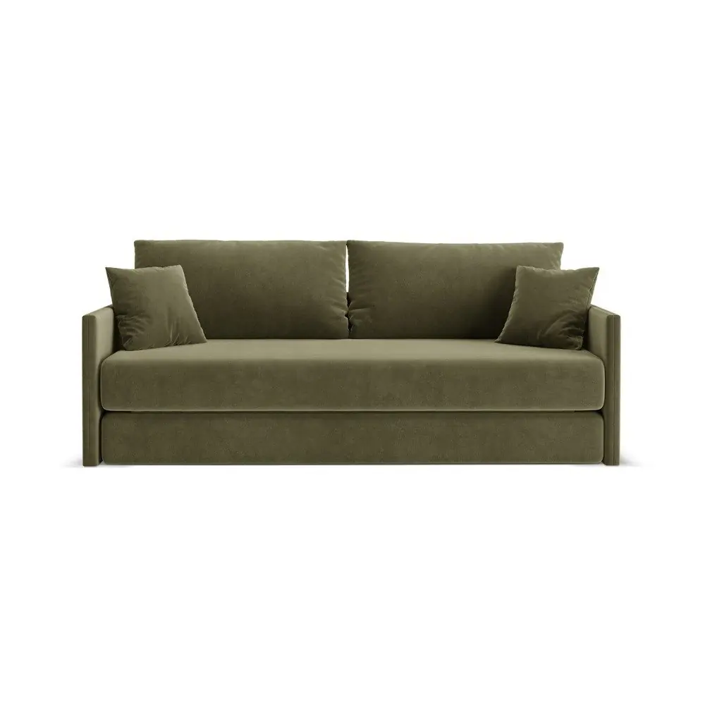 Canapea verde extensibilă cu tapițerie din catifea 209 cm Shannon – Cosmopolitan Design