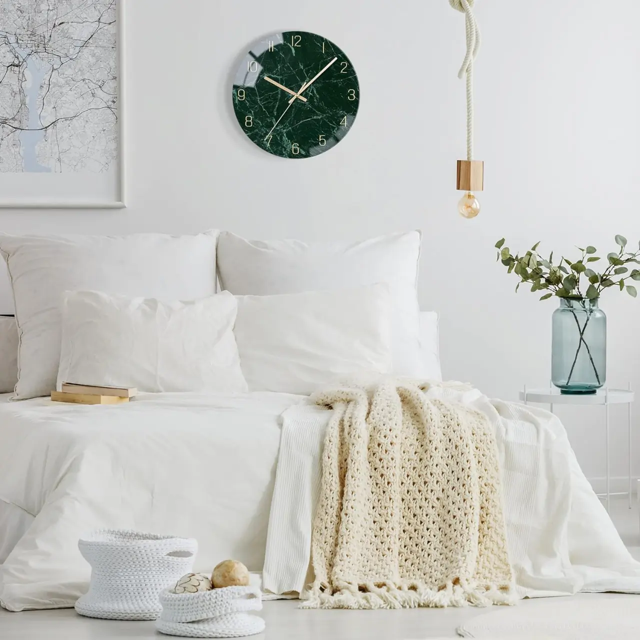 CEV1- Ceas rotund silentios de perete, 30 cm - Verde