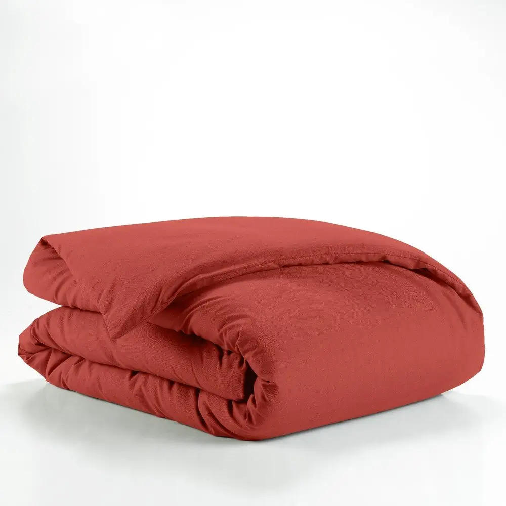 Husă de pilotă cărămizie din bumbac pentru pat de o persoană 140x200 cm Lina – douceur d'intérieur