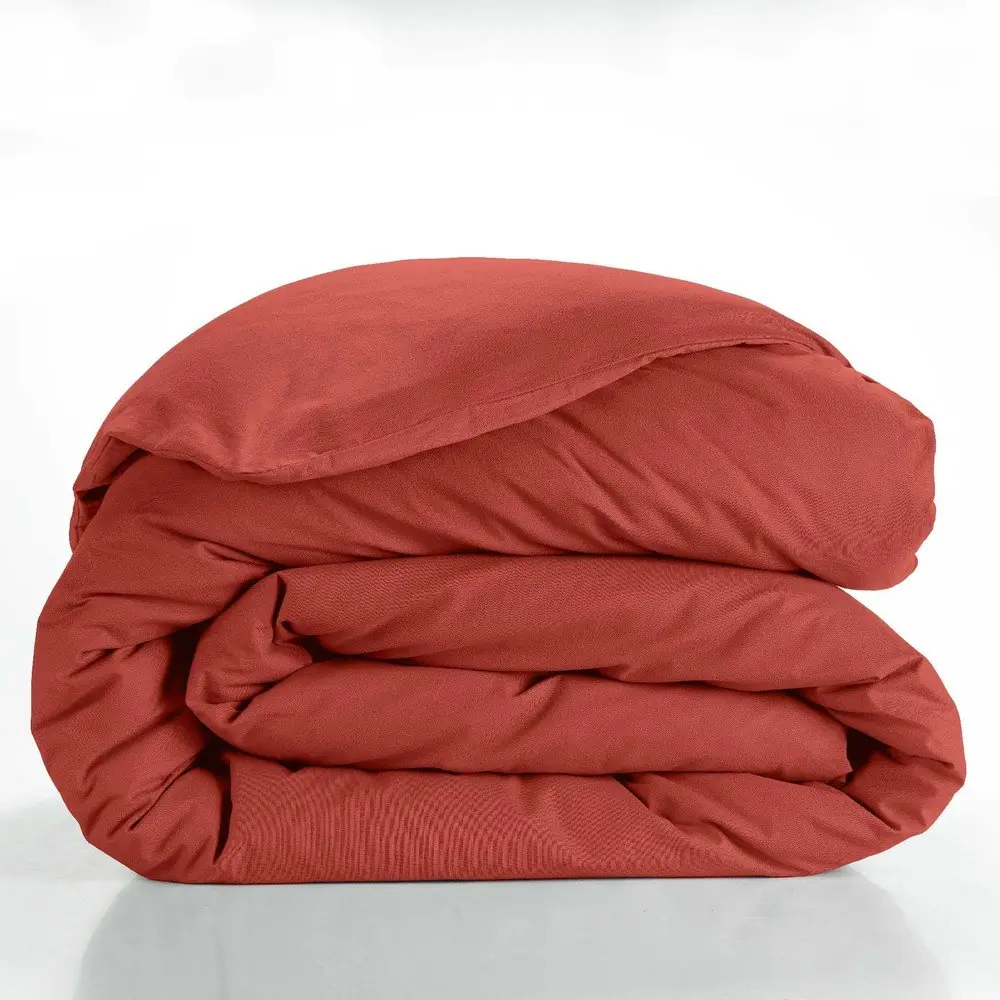 Husă de pilotă cărămizie din bumbac pentru pat dublu/extinsă 240x220 cm Lina – douceur d'intérieur