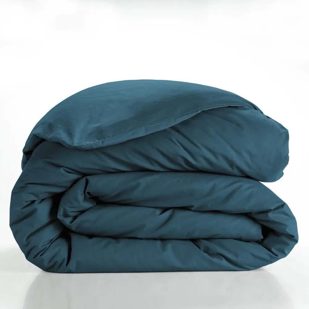 Husă de pilotă petrol din bumbac pentru pat dublu/extinsă 240x220 cm Lina – douceur d'intérieur