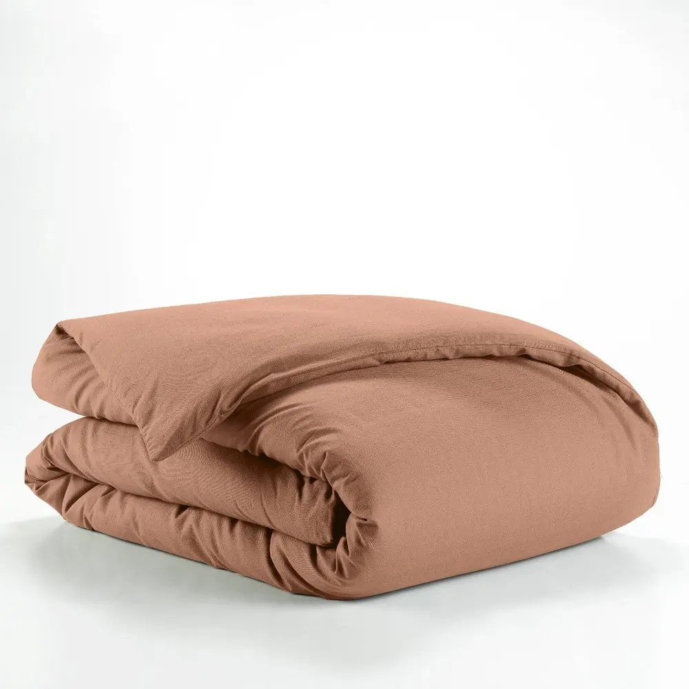 Husă de pilotă somon din bumbac pentru pat de o persoană 140x200 cm Lina – douceur d'intérieur