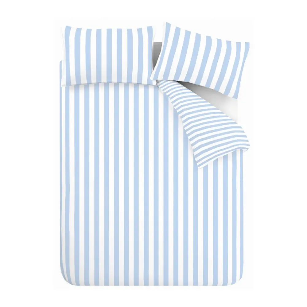 Lenjerie de pat albă/albastră pentru pat dublu cu 3 piese 200x200 cm Stripe Tease – Sassy B