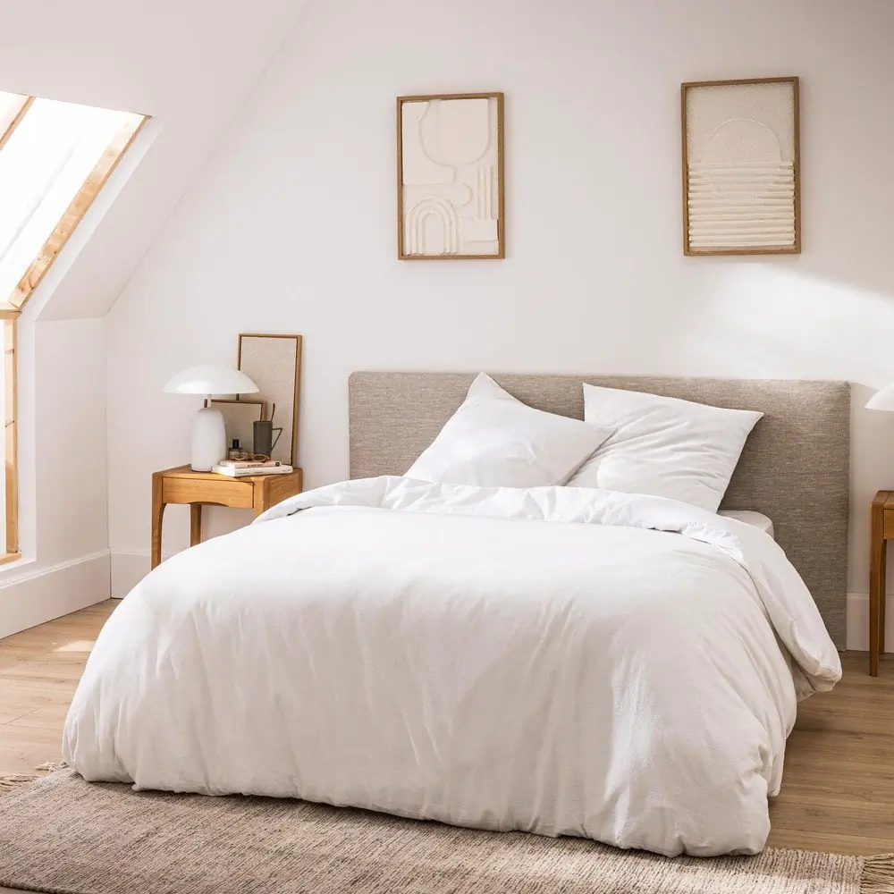 Lenjerie de pat albă din bumbac pentru pat dublu/extinsă cu 3 piese 240x220 cm Meline – douceur d'intérieur