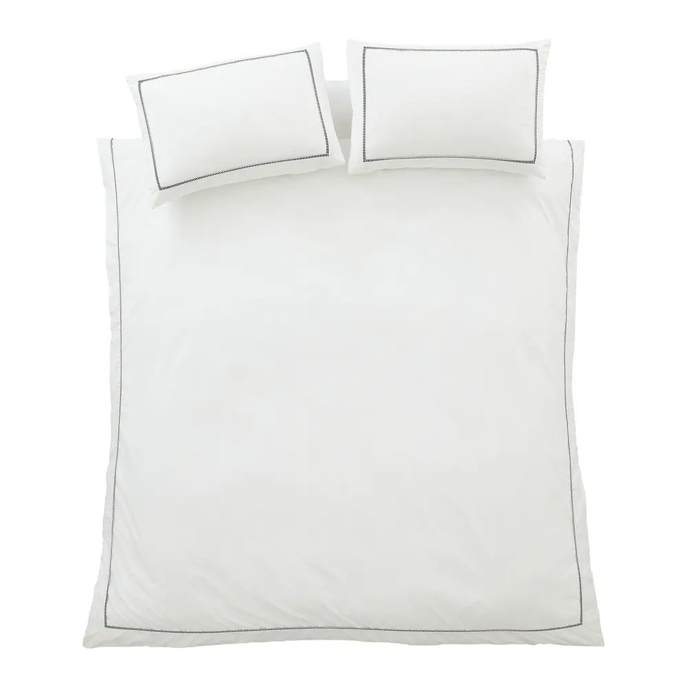 Lenjerie de pat albă din bumbac percal pentru pat de o persoană 135x200 cm Contrast Trim – Bianca