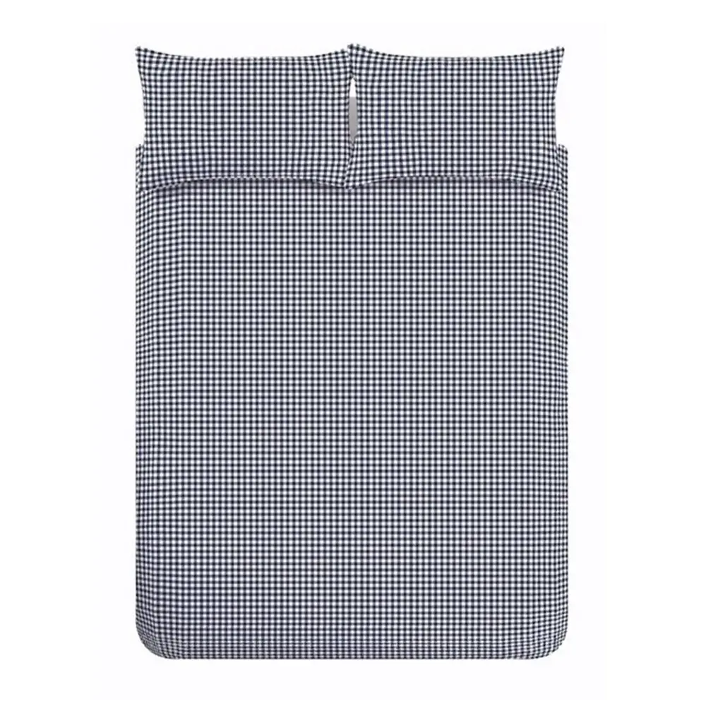 Lenjerie de pat albastru-închis pentru pat dublu/extinsă cu 3 piese 230x220 cm Bamford Gingham Check – Catherine Lansfield