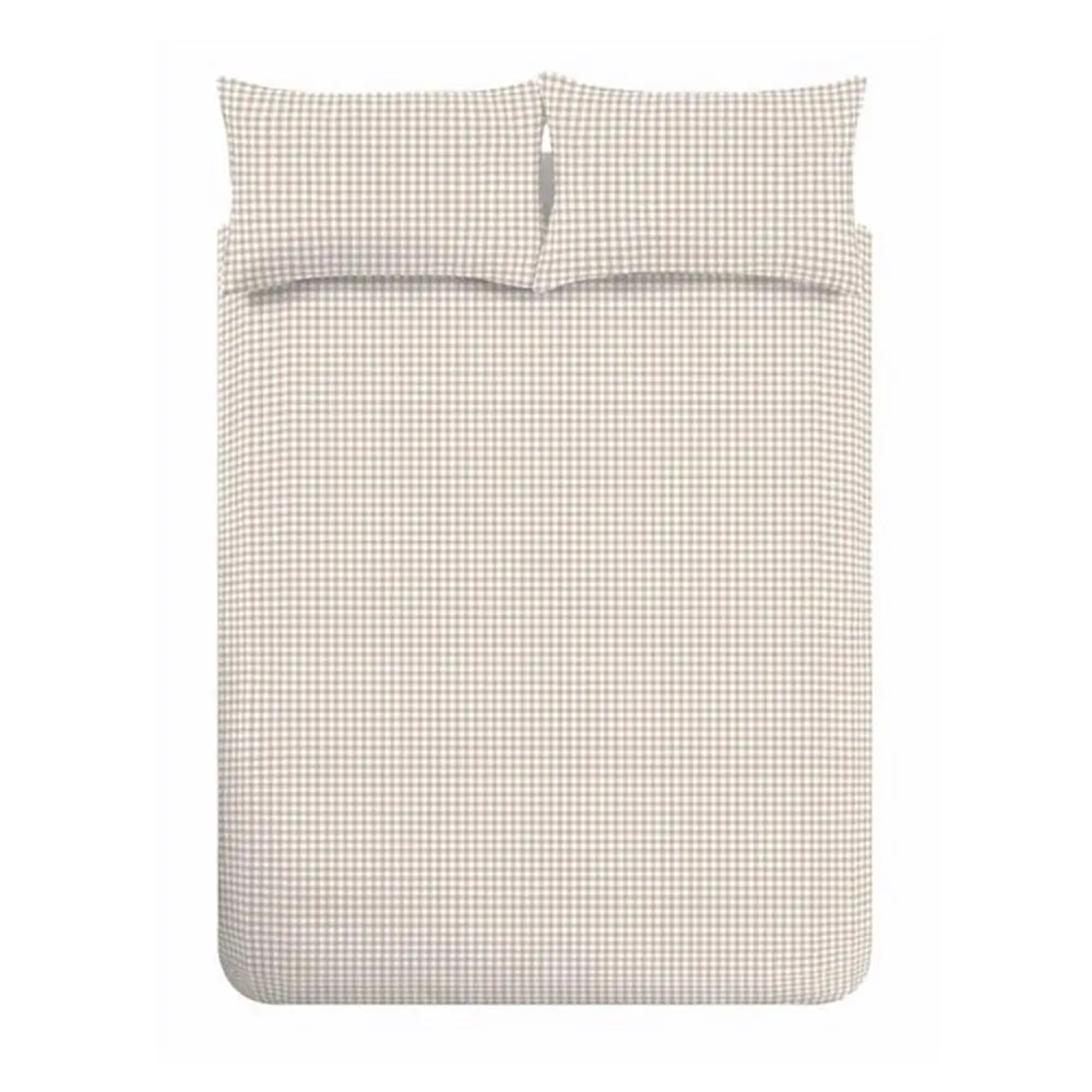 Lenjerie de pat bej pentru pat dublu cu 3 piese 200x200 cm Bamford Gingham Check – Catherine Lansfield