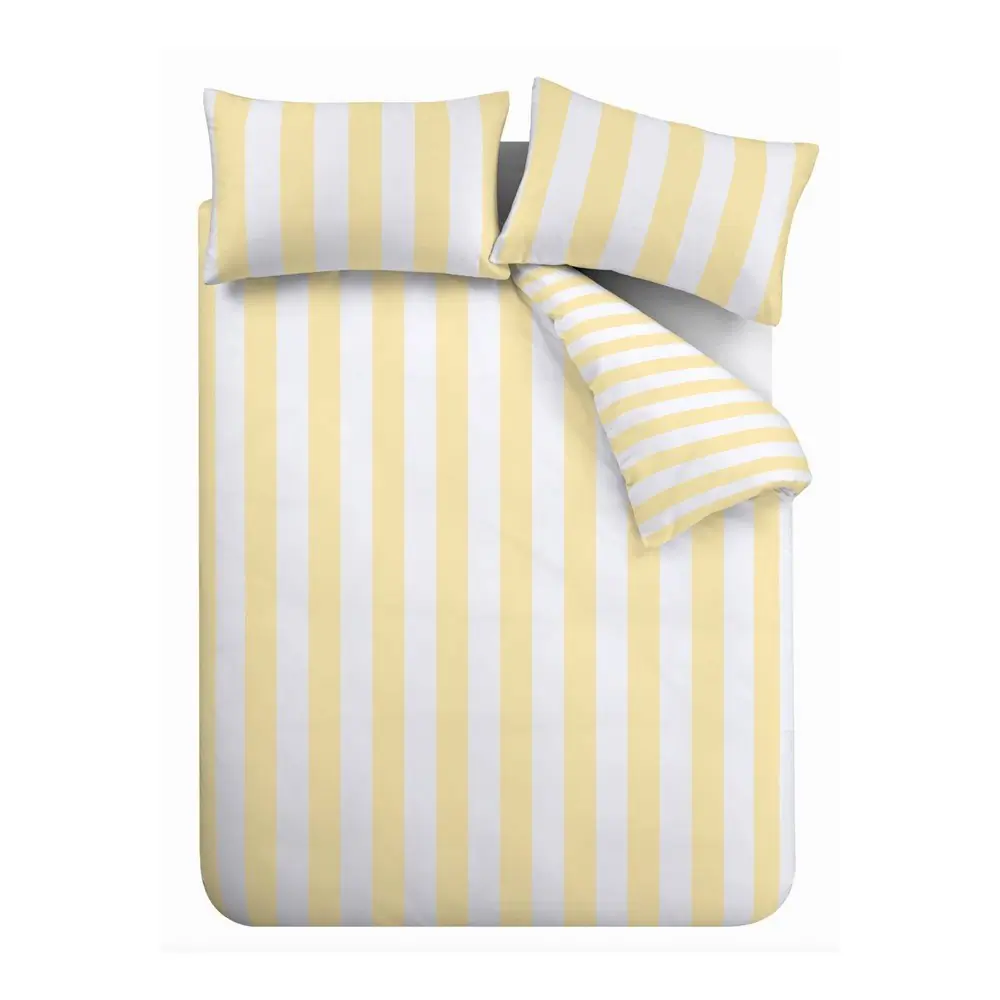 Lenjerie de pat galbenă pentru pat dublu/extinsă cu 3 piese 230x220 cm Cove Stripe – Catherine Lansfield