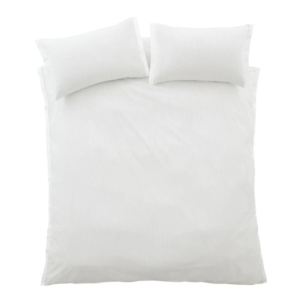 Lenjerie de pat gri deschis din bumbac percal pentru pat dublu cu 3 piese 200x200 cm Seersucker Woven Stripe – Bianca