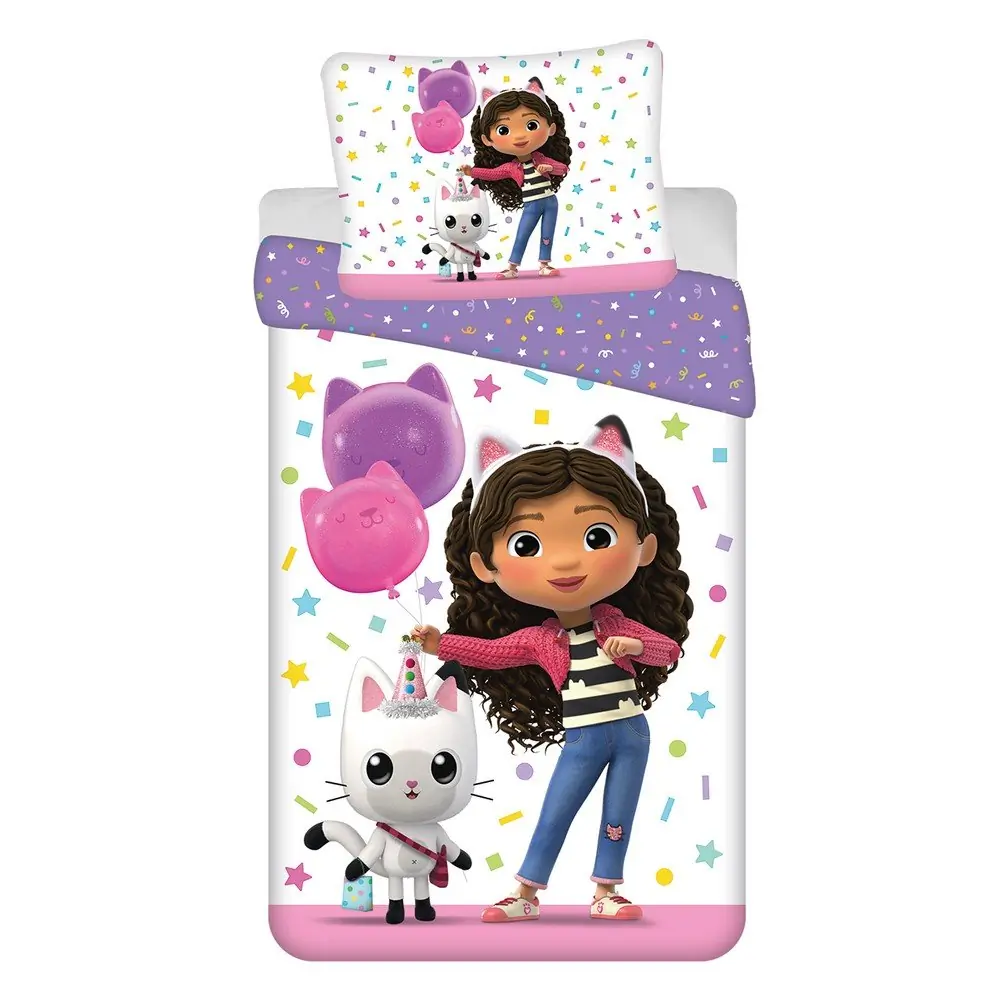 Lenjerie de pat pentru copii din bumbac pentru pat de o persoană 140x200 cm Gabby's Dollhouse 