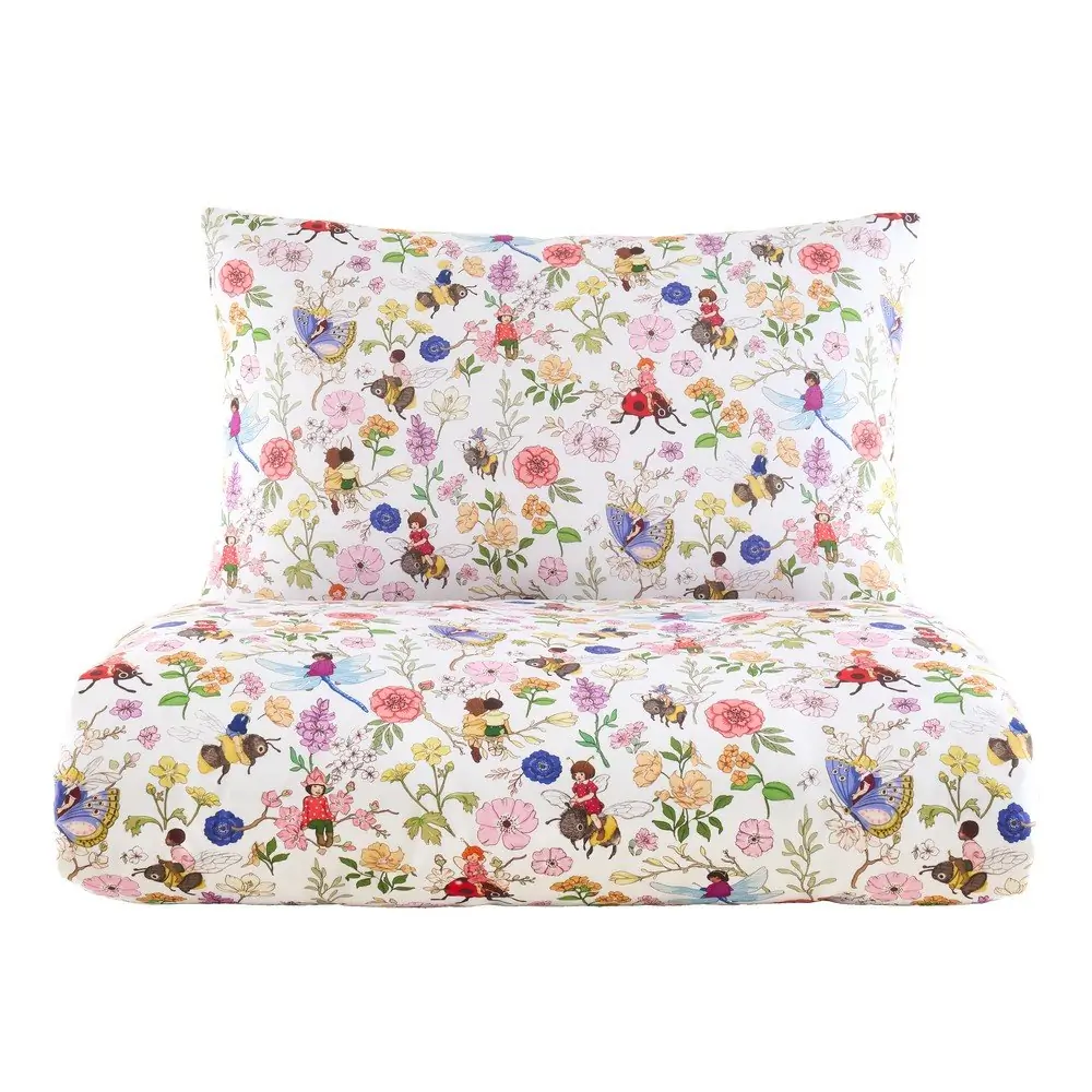 Lenjerie de pat pentru copii din bumbac pentru pat dublu cu 3 piese 200x200 cm Garden Friends – Belle & Boo