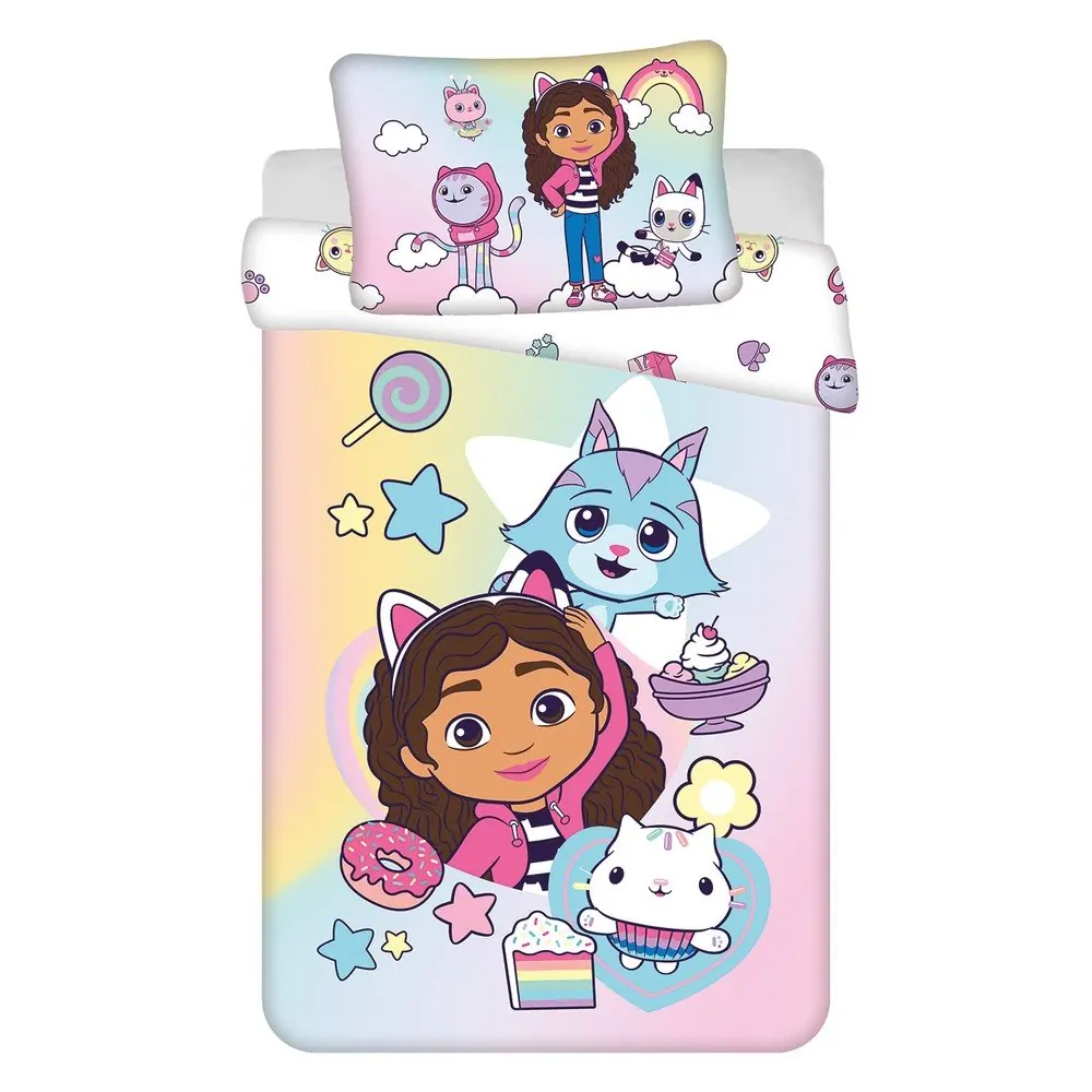 Lenjerie de pat pentru copii din bumbac pentru pătuț 100x135 cm Gabby's Dollhouse 