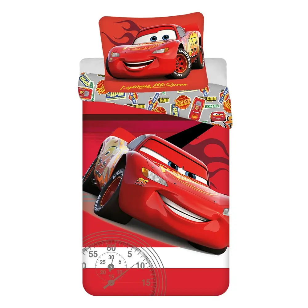 Lenjerie de pat pentru copii roșie din bumbac pentru pat de o persoană 140x200 cm Cars 