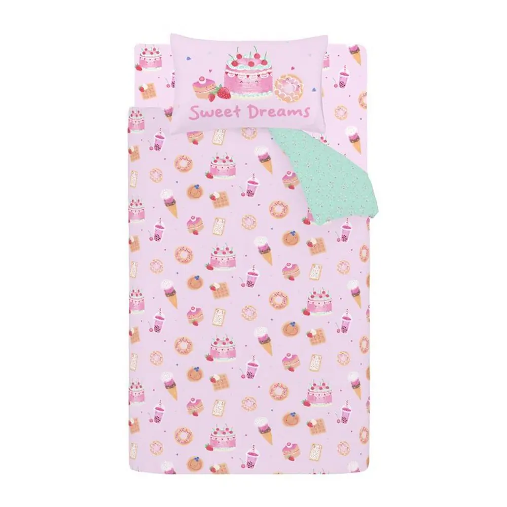 Lenjerie de pat pentru copii roz pentru pat de o persoană 135x200 cm Sweet Treats – Catherine Lansfield