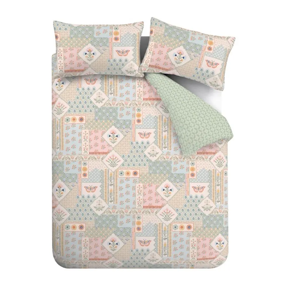 Lenjerie de pat pentru pat dublu cu 3 piese 200x200 cm Folk Patchwork – Catherine Lansfield