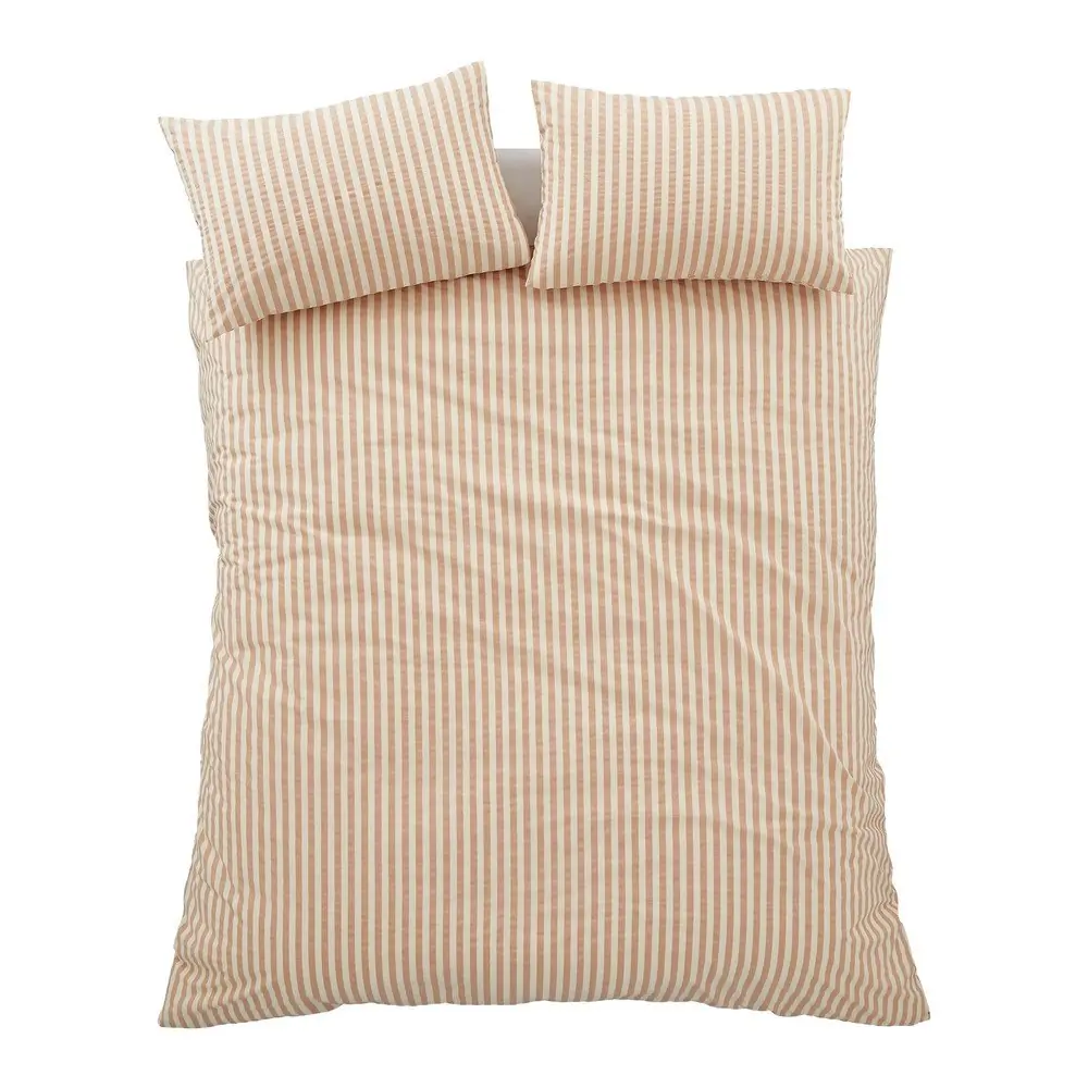 Lenjerie de pat portocalie pentru pat de o persoană 135x200 cm Cotton Rich Woven Stripe – Pineapple Elephant