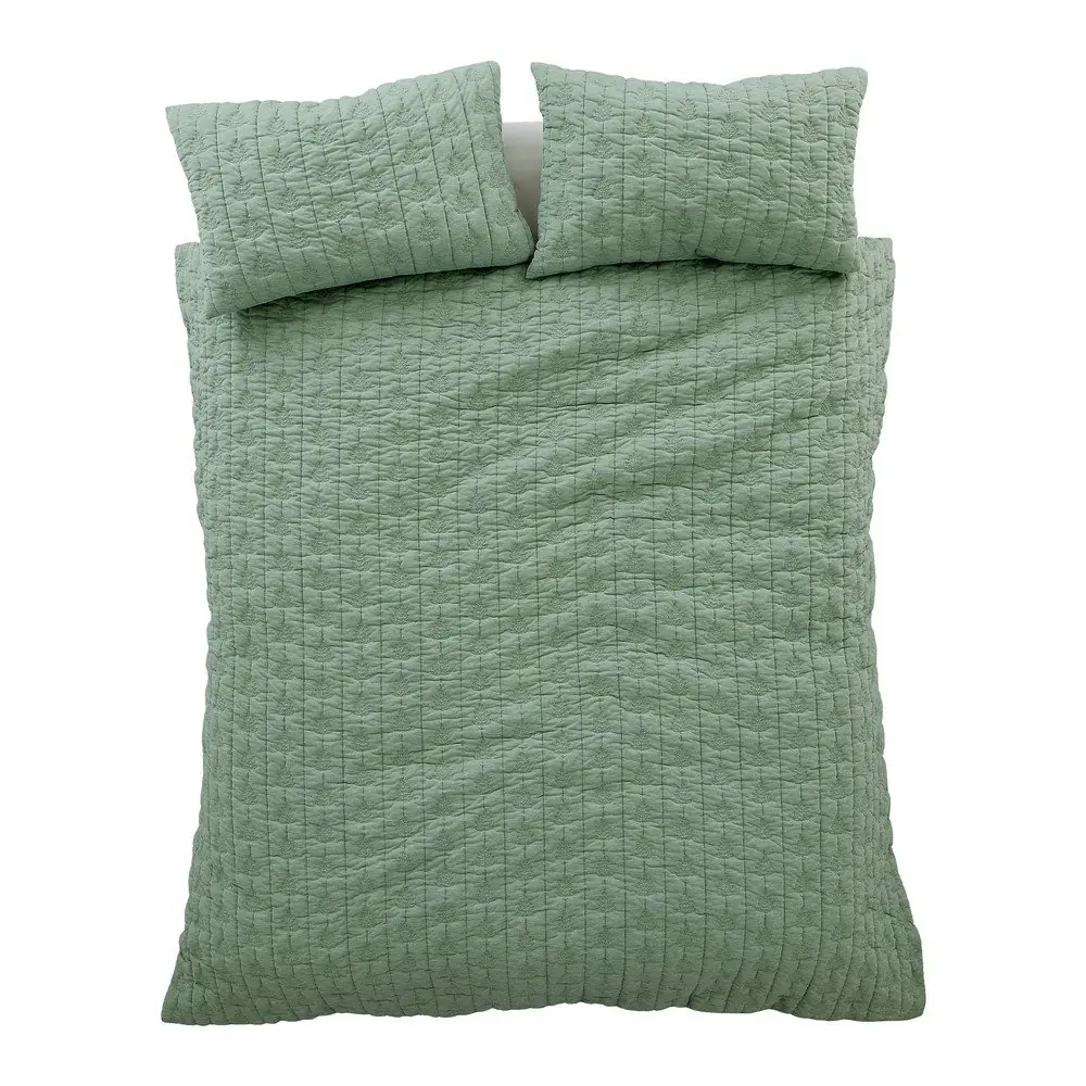 Lenjerie de pat verde pentru pat dublu cu 3 piese 200x200 cm Tamba Leaf – Pineapple Elephant