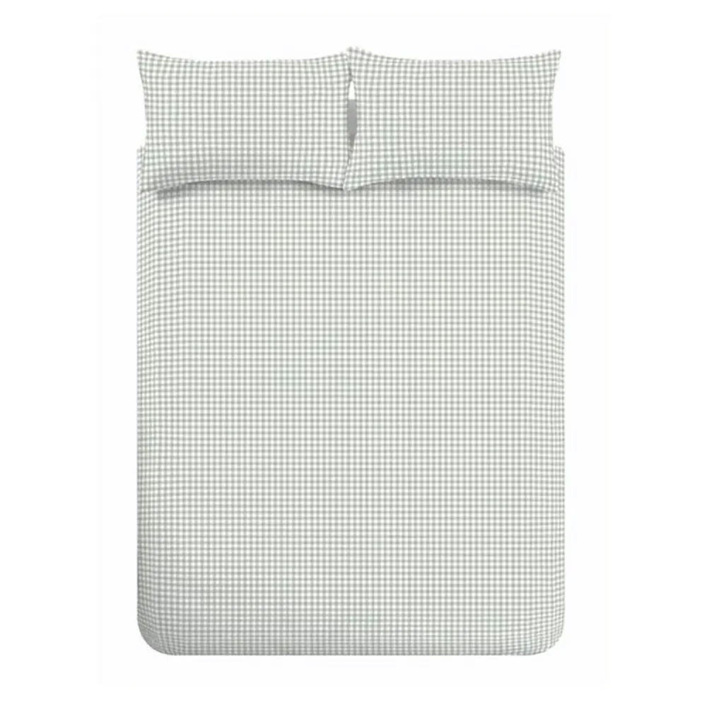 Lenjerie de pat verde pentru pat dublu/extinsă cu 3 piese 230x220 cm Bamford Gingham Check – Catherine Lansfield