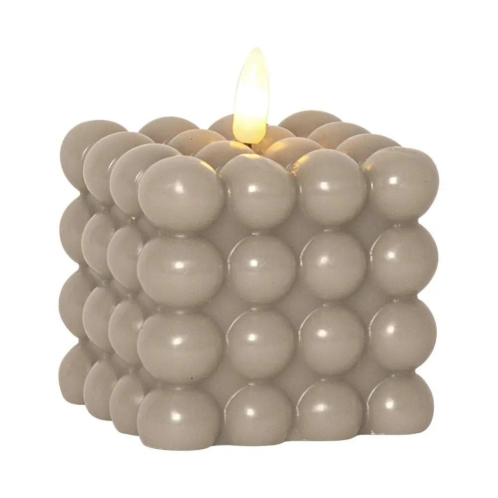 Lumânare cu LED din ceară bej Star Trading Flamme Dot, înălțime 9,5 cm