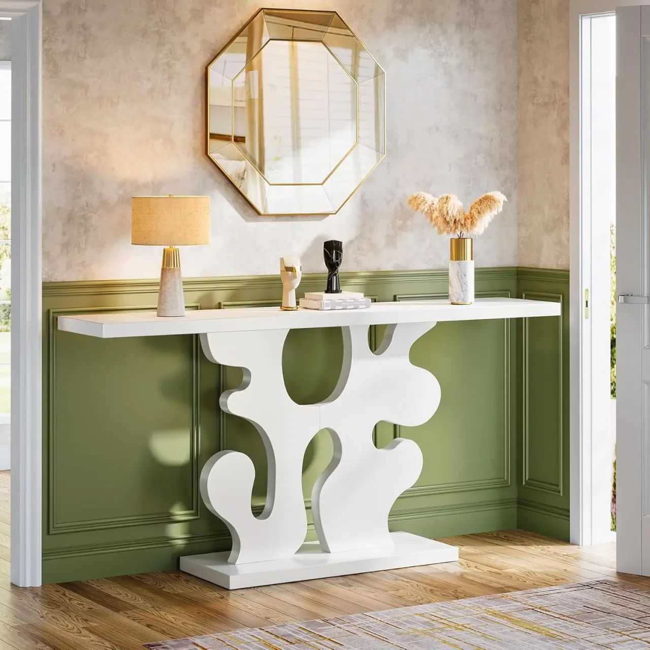 MAA43 - Masa Consola, 140 cm, masuta hol, living, dormitor - Alb