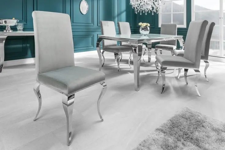 SCAG202 - Scaun tapitat cu picioare din metal, living, dining - Argintiu sau Negru