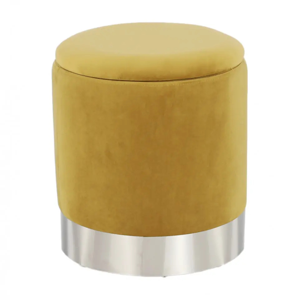 SCAG602 - Scaun tapitat, masa toaleta, taburet machiaj - Argintiu-Galben