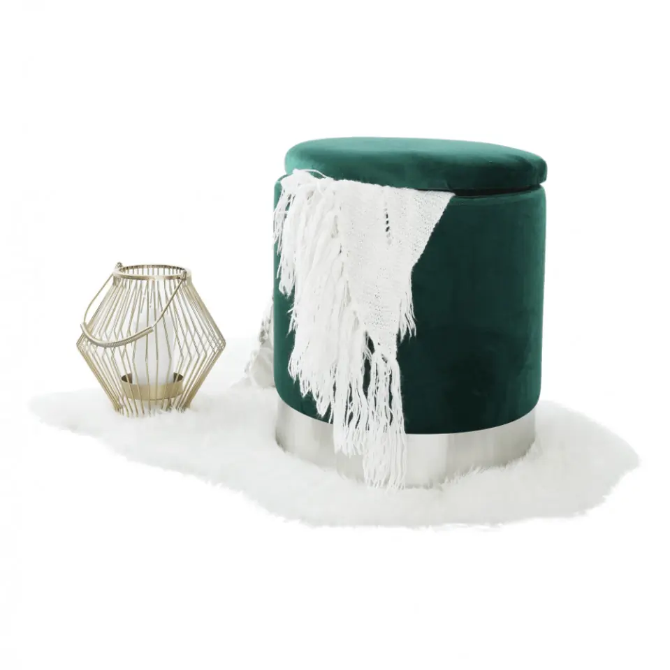 SCAG603 - Scaun tapitat, masa toaleta, taburet machiaj - Argintiu-Verde