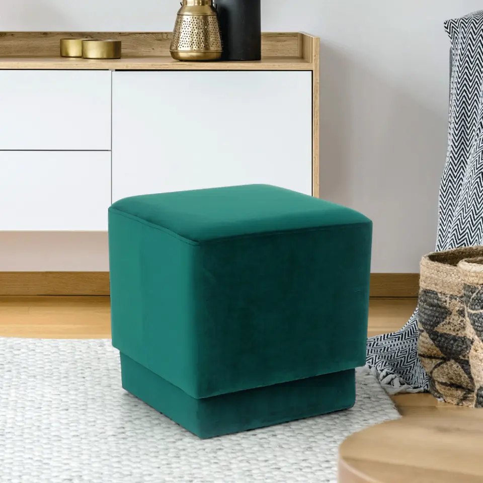 SCAV601 - Scaun tapitat, masa toaleta, taburet machiaj - Verde